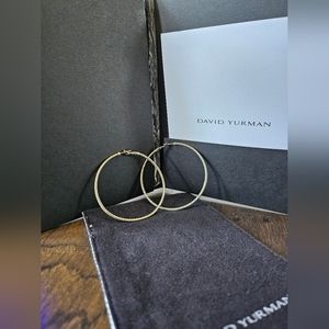 David Yurman Sculpted Cable Hoop Earrings in Sterling Silver